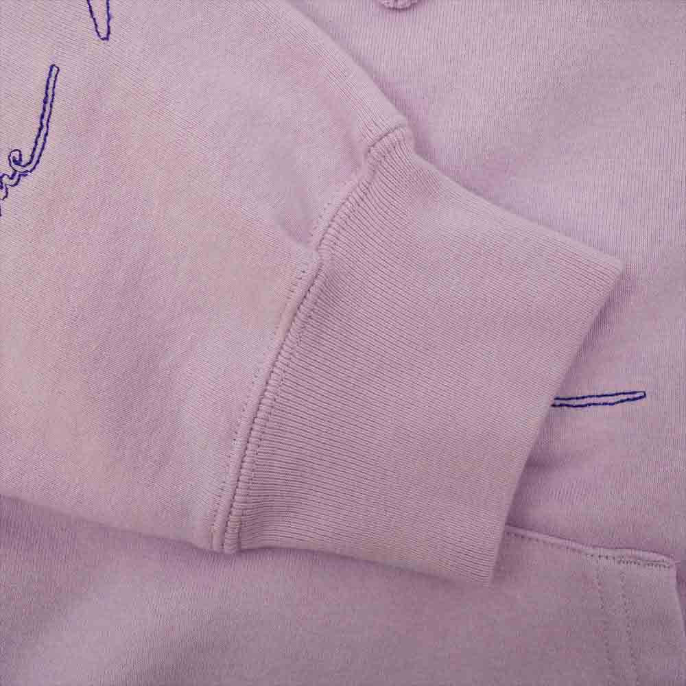 Supreme シュプリーム 22SS Script Stripe Hooded Sweatshirt スクリプト ストライプ パーカー パープル系 M【美品】【中古】