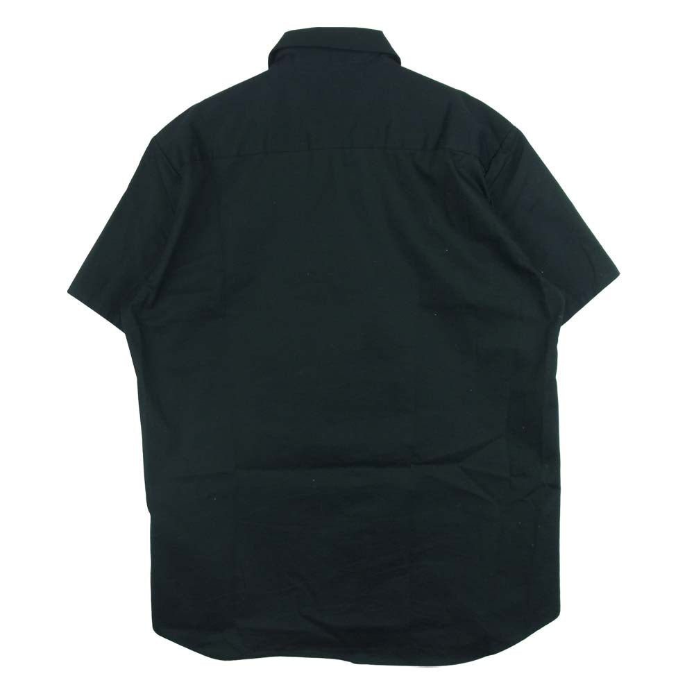 WACKO MARIA ワコマリア ワッペン ワーク 半袖 シャツ コットン 日本製 ブラック系 L【中古】