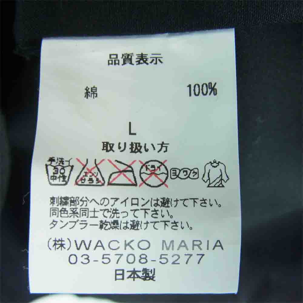 WACKO MARIA ワコマリア ワッペン ワーク 半袖 シャツ コットン 日本製 ブラック系 L【中古】