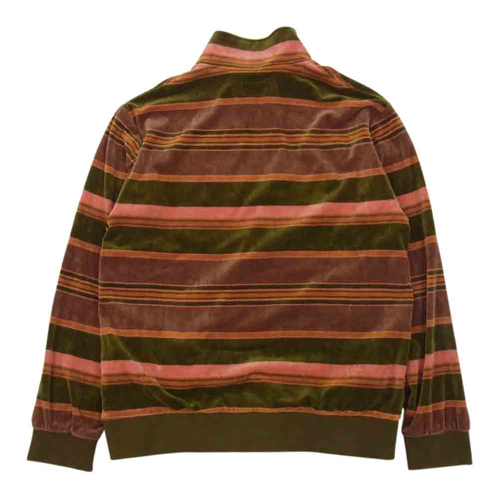 Supreme シュプリーム 20AW stripe velour half zip pullover ストライプ ベロア ハーフジップ プルオーバー カットソー マルチカラー系 M【中古】