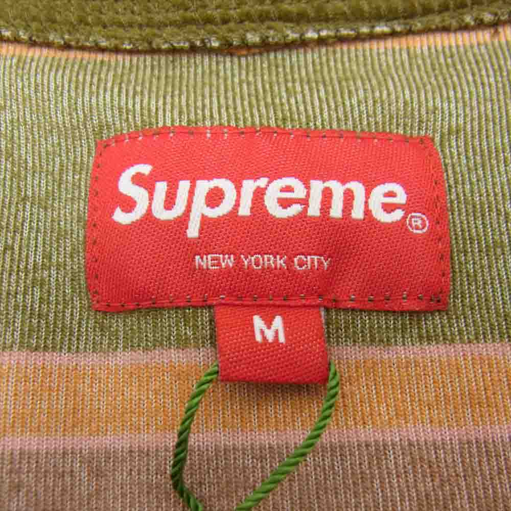 Supreme シュプリーム 20AW stripe velour half zip pullover ストライプ ベロア ハーフジップ プルオーバー カットソー マルチカラー系 M【中古】