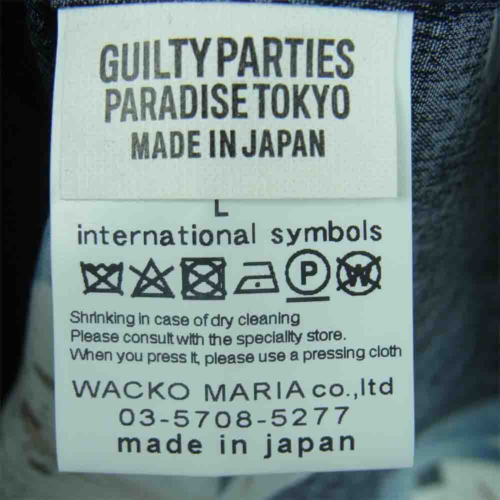 WACKO MARIA ワコマリア 17SS invincible hawaiian 百合 総柄 ハワイアン アロハ 半袖 シャツ ブラック系 L【中古】