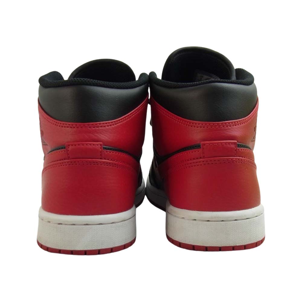 NIKE ナイキ 554724 074 AIR JORDAN 1 BRED TOE エア ジョーダン 1 ミッド ブレッドトゥ スニーカー ブラック系 レッド系 27cm【美品】【中古】