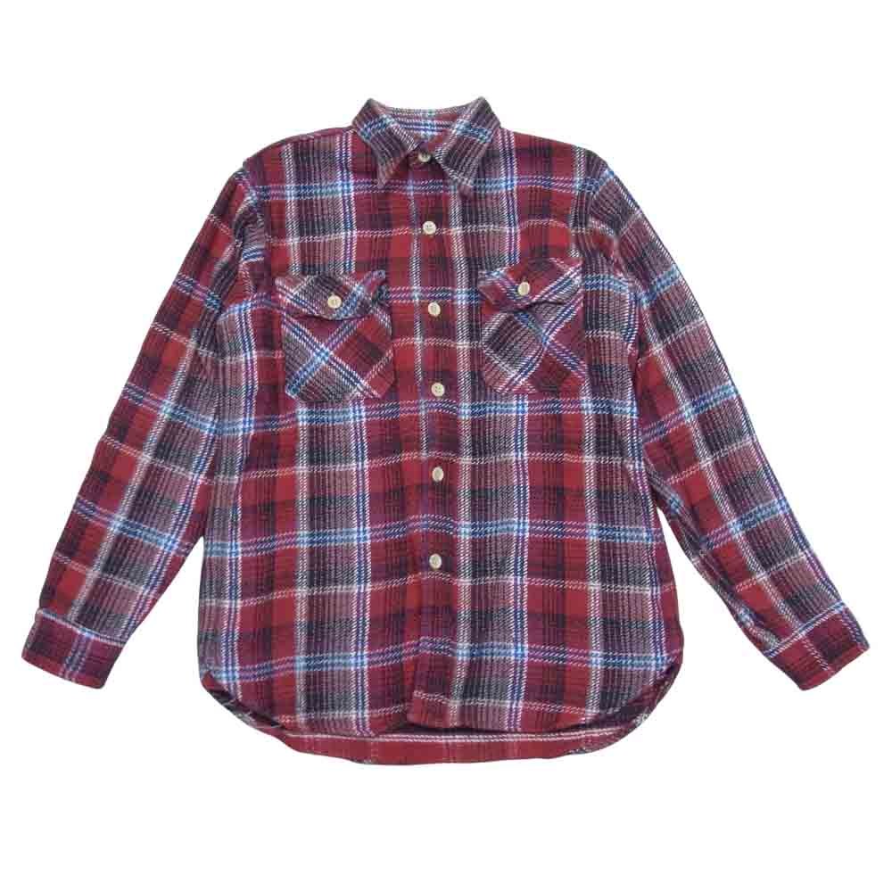 WAREHOUSE ウエアハウス DUBBLE WORKS ダブル ワークス ヘビー ネル チェック シャツ レッド系 36【中古】