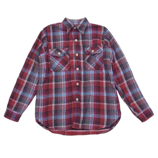 WAREHOUSE ウエアハウス DUBBLE WORKS ダブル ワークス ヘビー ネル チェック シャツ レッド系 36【中古】