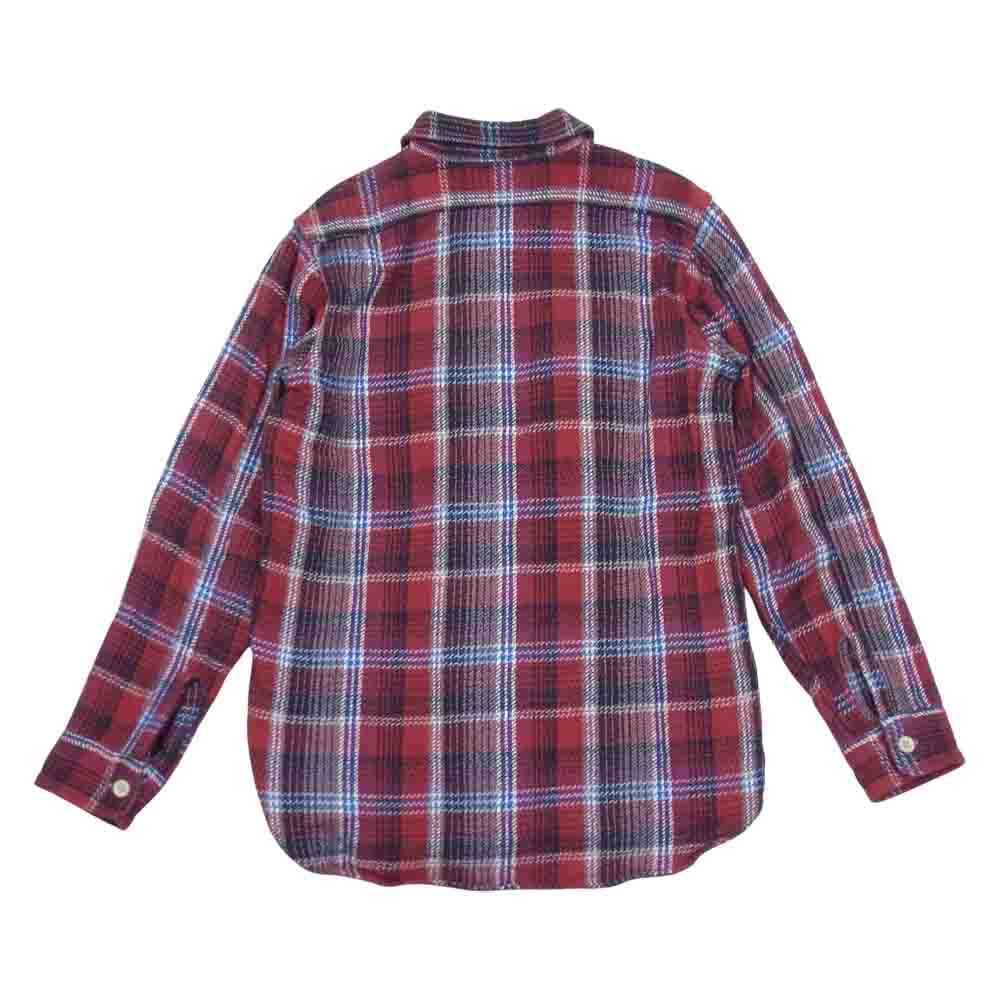 WAREHOUSE ウエアハウス DUBBLE WORKS ダブル ワークス ヘビー ネル チェック シャツ レッド系 36【中古】