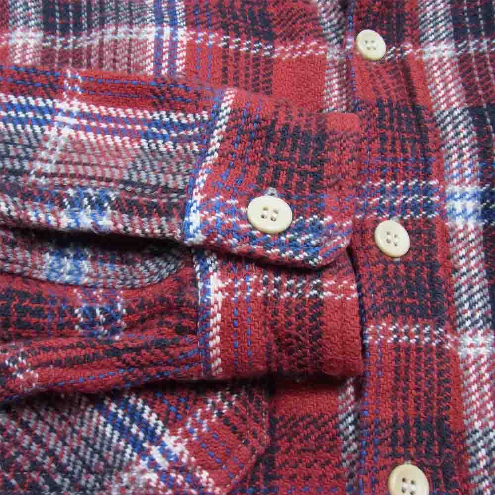 WAREHOUSE ウエアハウス DUBBLE WORKS ダブル ワークス ヘビー ネル チェック シャツ レッド系 36【中古】