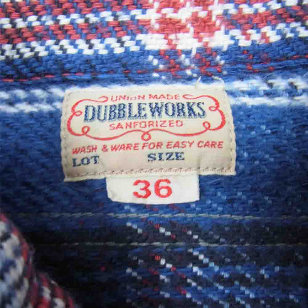 WAREHOUSE ウエアハウス DUBBLE WORKS ダブル ワークス ヘビー ネル チェック シャツ ブルー系 36【中古】