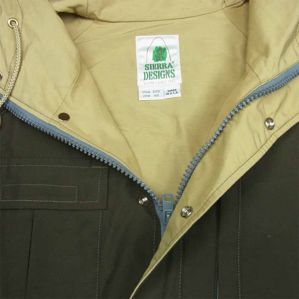 SIERRA DESIGNS シエラデザイン 8001L USA製 60/40 SHORT PARKA ショート マウンテン パーカー ジャケット カーキ系 XS【美品】【中古】