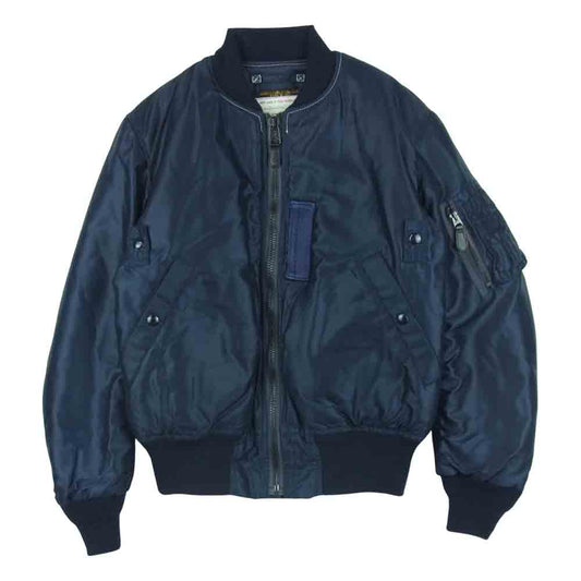 The REAL McCOY'S ザリアルマッコイズ B-15C MOD 9610 フライト ジャケット ナイロン 日本製 ネイビー系 36【美品】【中古】