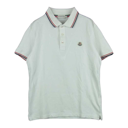 MONCLER モンクレール maglia polo ロゴ ワッペン ポロ シャツ トルコ製 ホワイト系 S【中古】