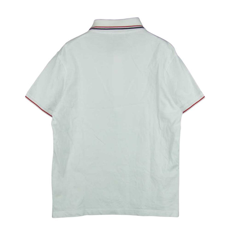 MONCLER モンクレール maglia polo ロゴ ワッペン ポロ シャツ トルコ製 ホワイト系 S【中古】