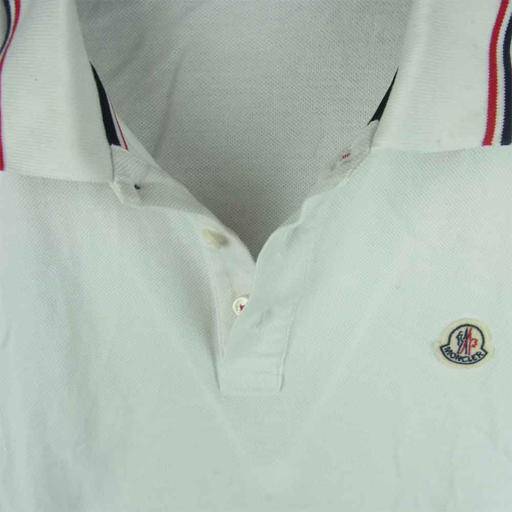 MONCLER モンクレール maglia polo ロゴ ワッペン ポロ シャツ トルコ製 ホワイト系 S【中古】
