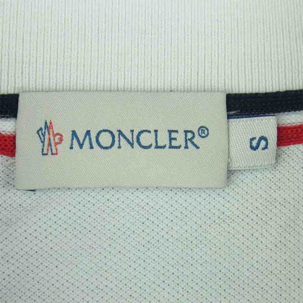 MONCLER モンクレール maglia polo ロゴ ワッペン ポロ シャツ トルコ製 ホワイト系 S【中古】