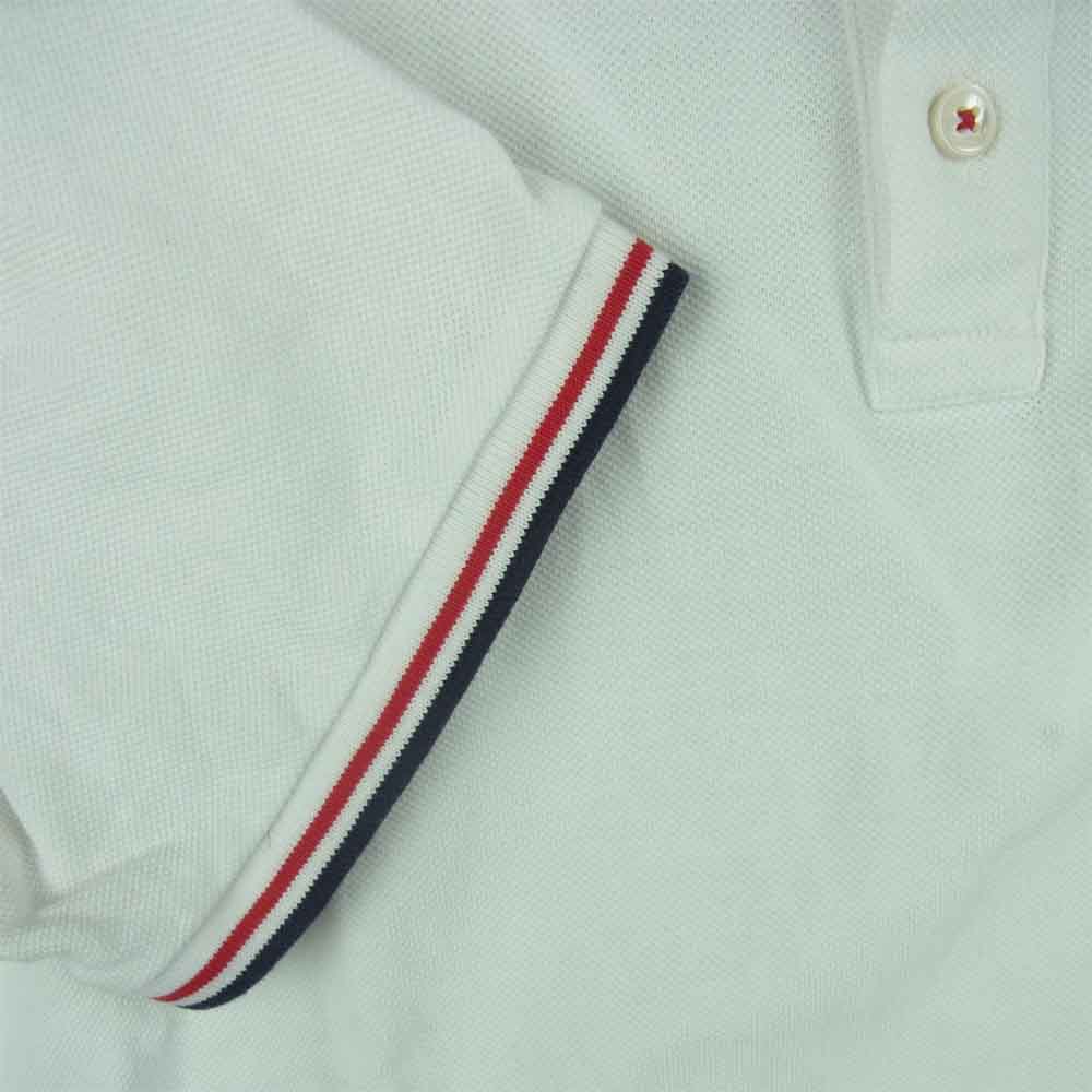 MONCLER モンクレール maglia polo ロゴ ワッペン ポロ シャツ トルコ製 ホワイト系 S【中古】