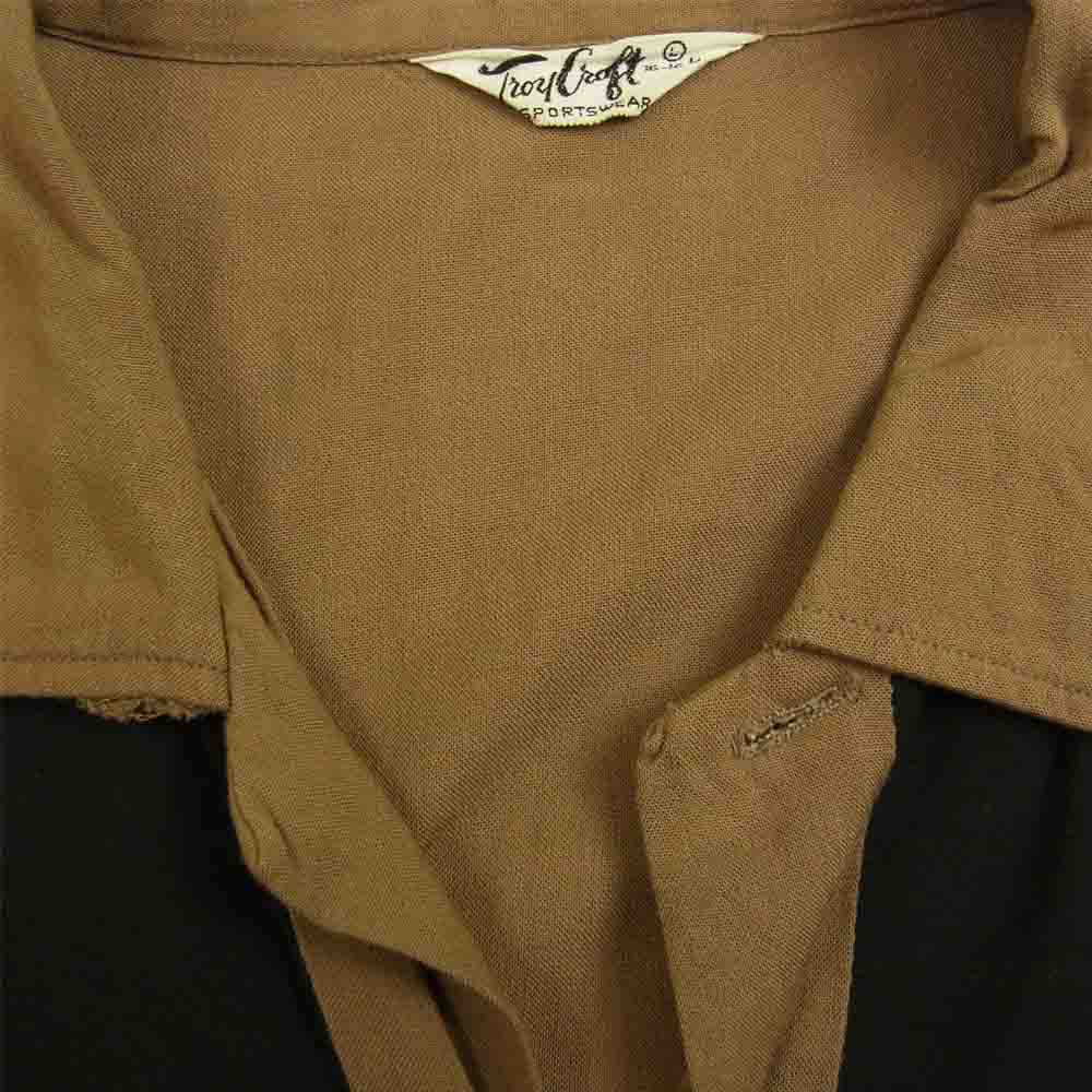 トロイクラフト ヴィンテージ 切替え シャツ ジャケット ブラウン系 L【中古】