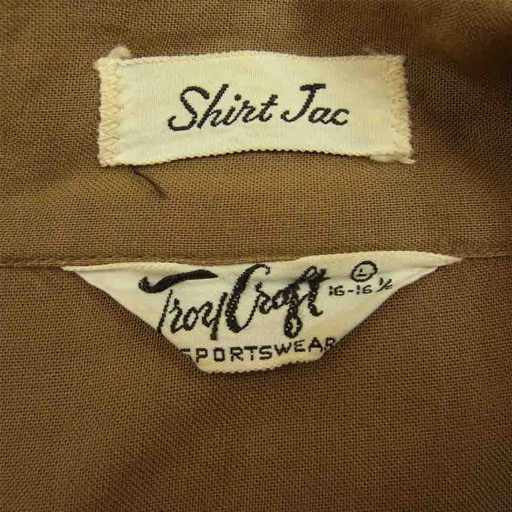 トロイクラフト ヴィンテージ 切替え シャツ ジャケット ブラウン系 L【中古】