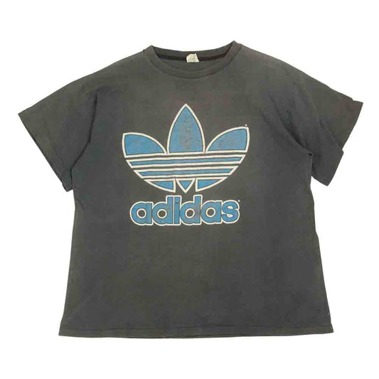 adidas アディダス ヴィンテージ USA製 80s ロゴプリント Tシャツ グレー系 M【中古】