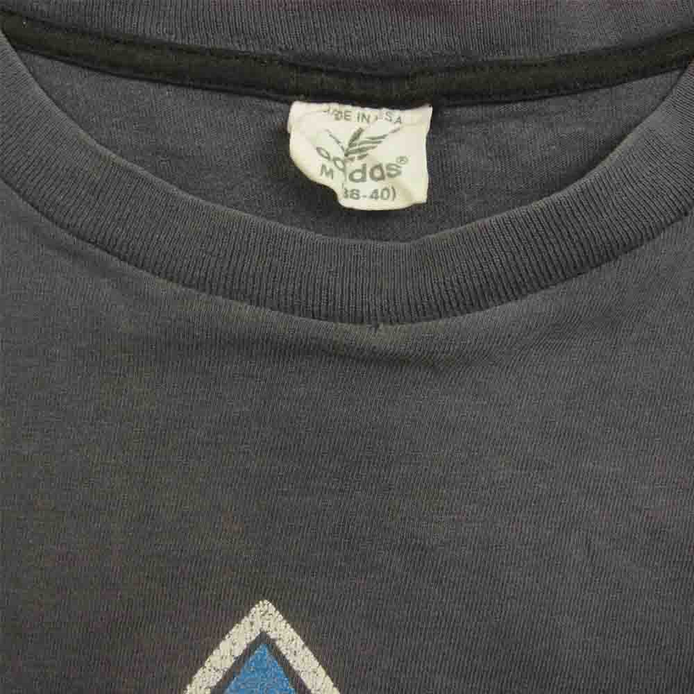 adidas アディダス ヴィンテージ USA製 80s ロゴプリント Tシャツ グレー系 M【中古】
