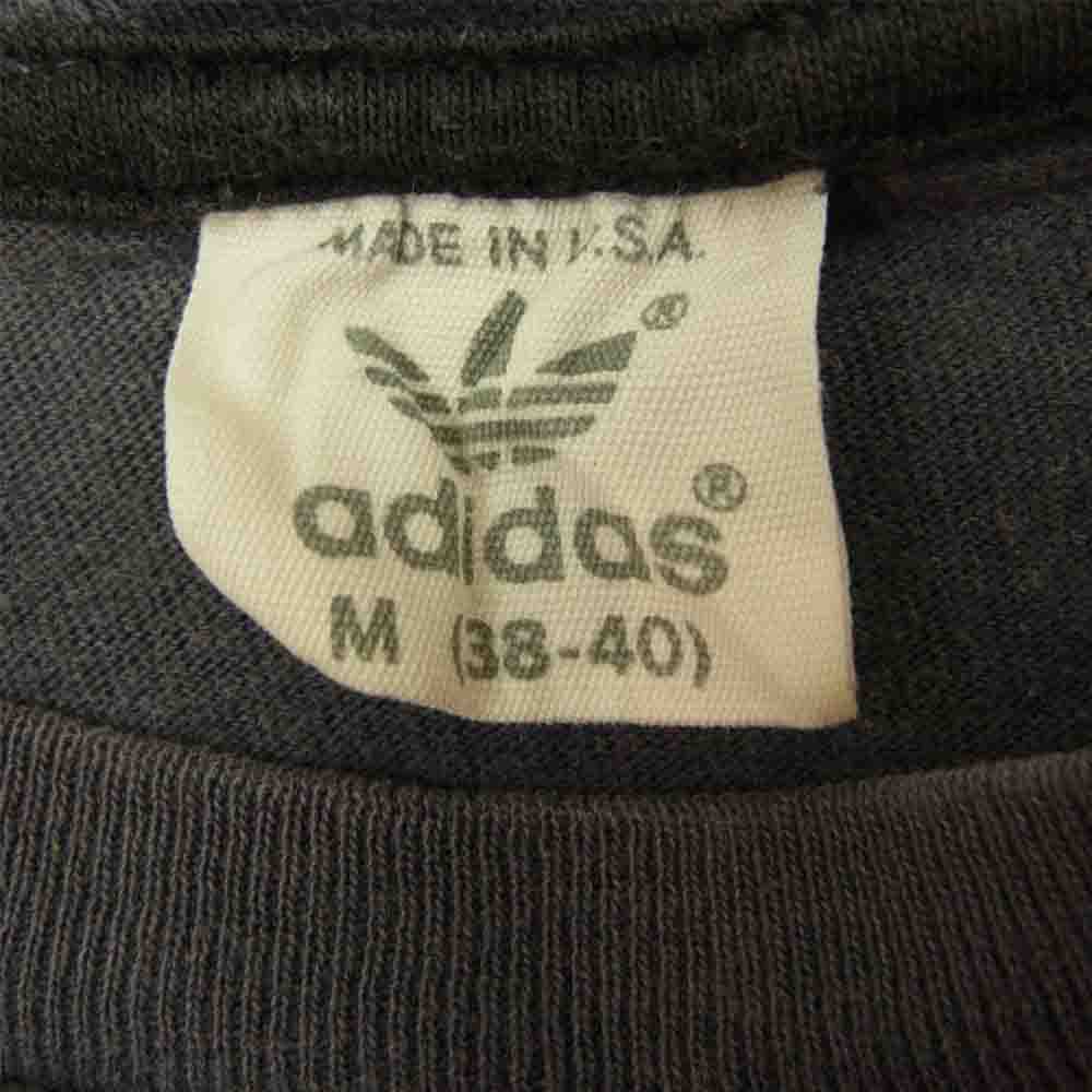 adidas アディダス ヴィンテージ USA製 80s ロゴプリント Tシャツ グレー系 M【中古】