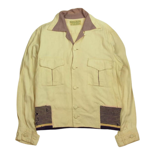 ヴィンテージ ビンテージ 50s リブ オープンカラー シャツ ベージュ系 M【中古】