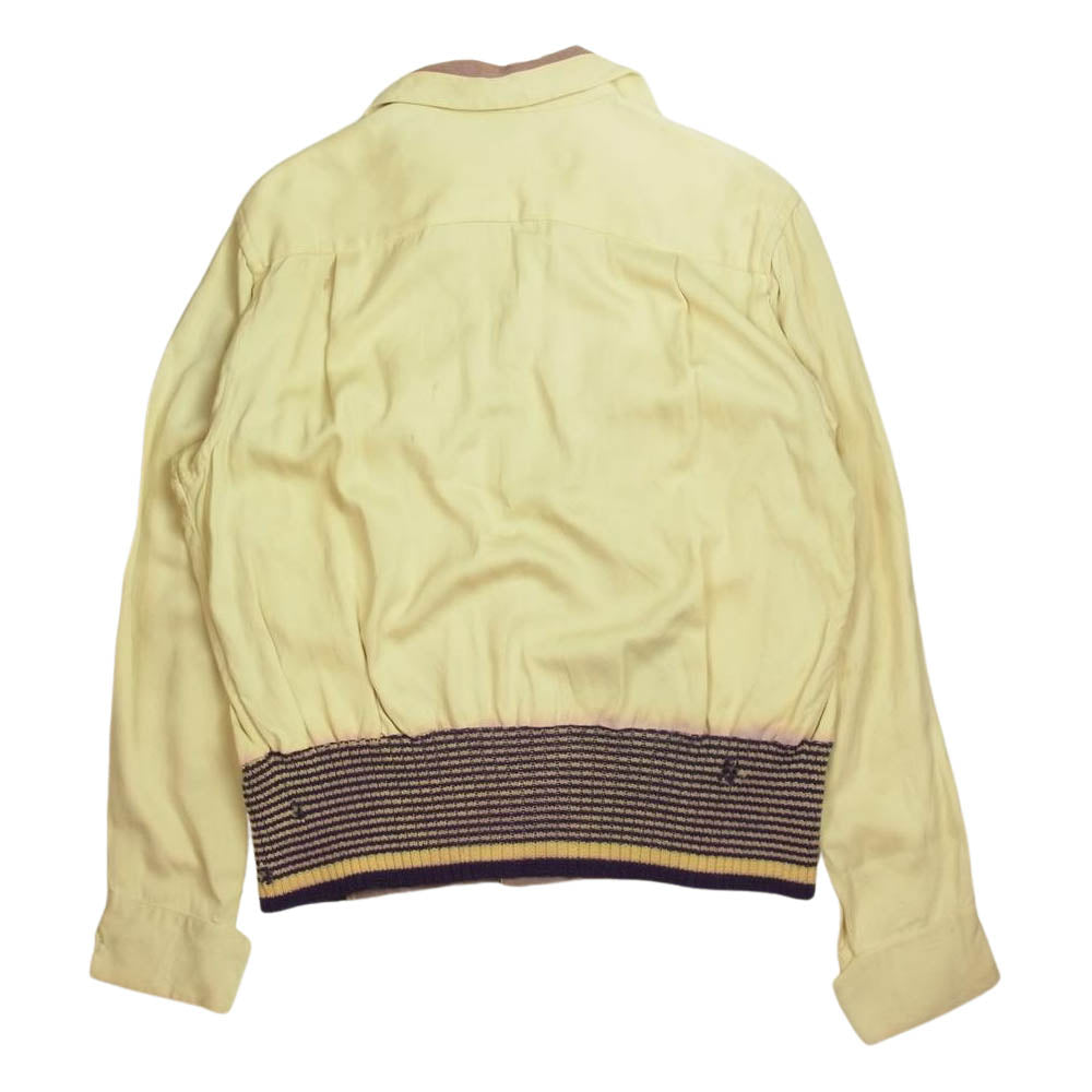 ヴィンテージ ビンテージ 50s リブ オープンカラー シャツ ベージュ系 M【中古】