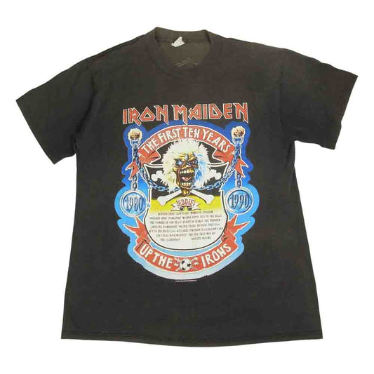 アイアン メイデン ヴィンテージ 90s 1990 ツアーTシャツ ロックTシャツ バンドTシャツ ブラック系【中古】