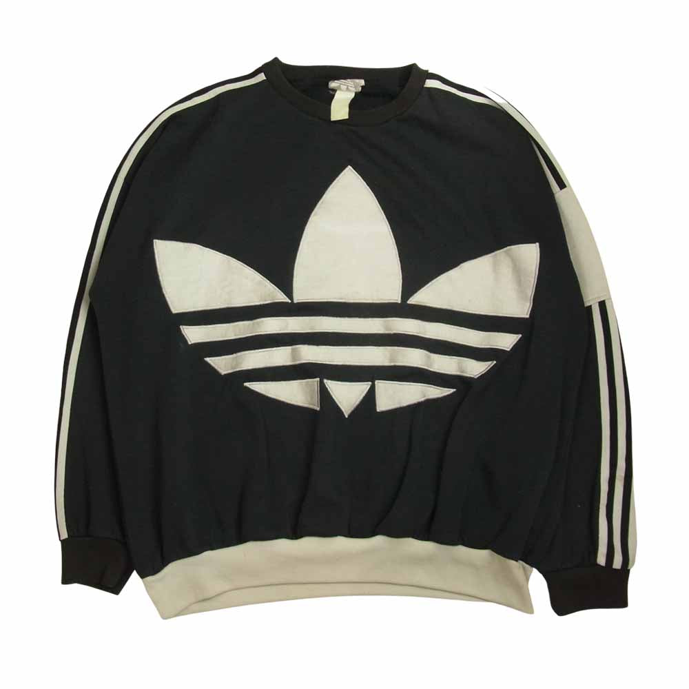 adidas アディダス ヴィンテージ 80s 90s 銀タグ クルー スウェット ブラック系【中古】