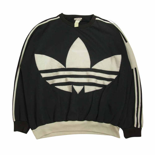 adidas アディダス ヴィンテージ 80s 90s 銀タグ クルー スウェット ブラック系【中古】