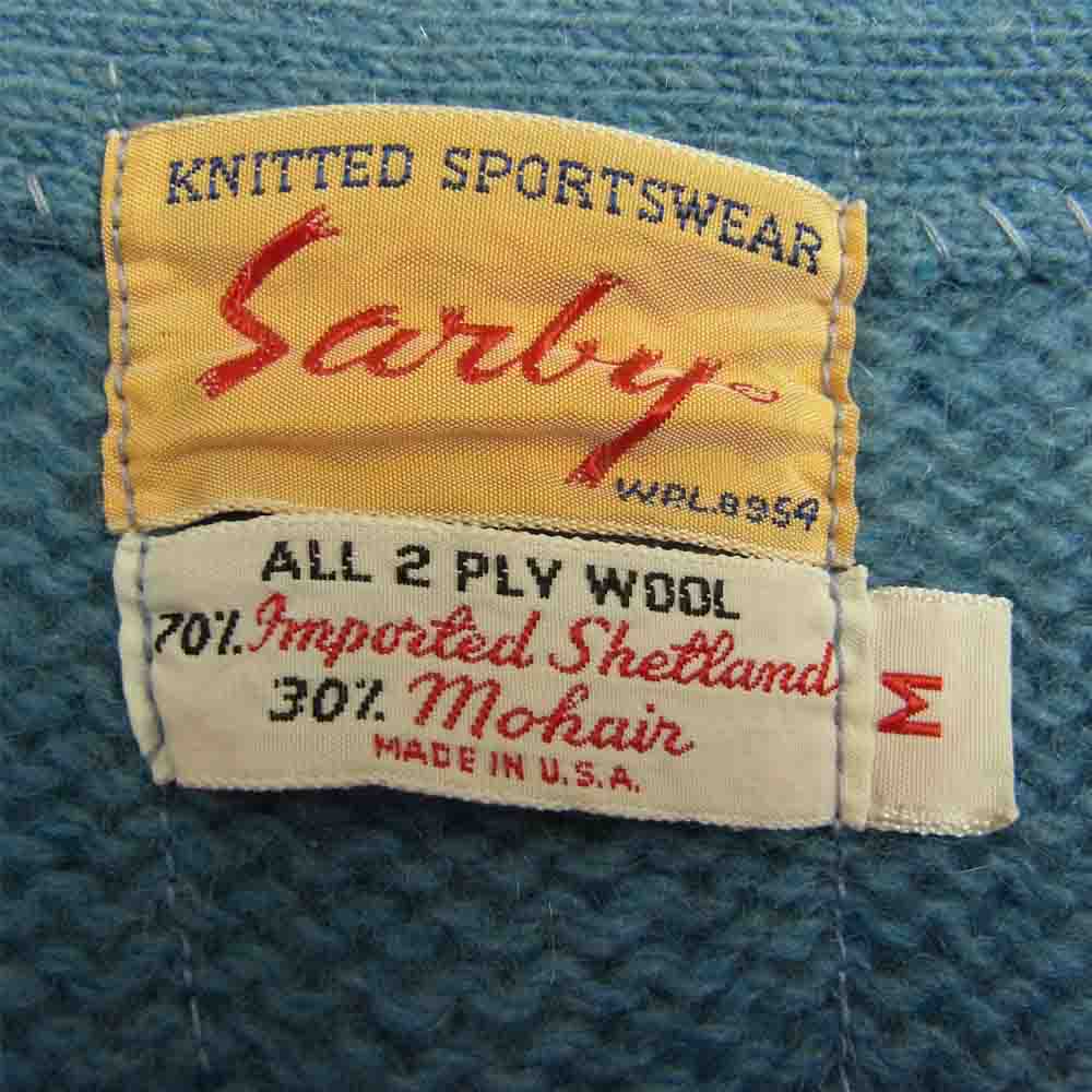 SARBY ビンテージ USA製 50s 60s モヘア ウール カーディガン グリーン系 M【中古】