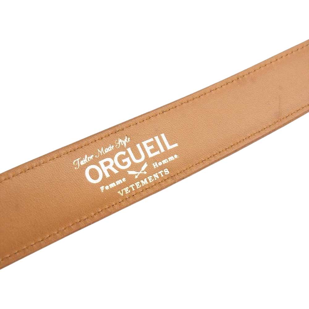 ORGUEIL オルゲイユ OR-7228 FEATHER EDGE BELT フェザー エッジ ベルト ブラウン系【新古品】【未使用】【中古】
