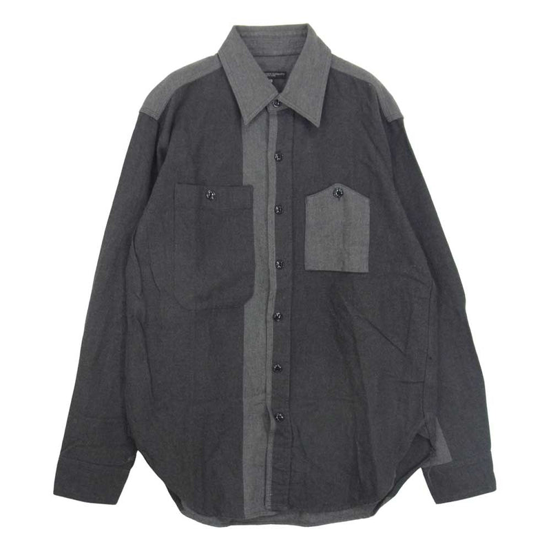 Engineered Garments エンジニアードガーメンツ Work Shirts grey big Herringbone Stripe 山ポケット ヘリンボーン ストライプ ワーク シャツ グレー系 XS【中古】