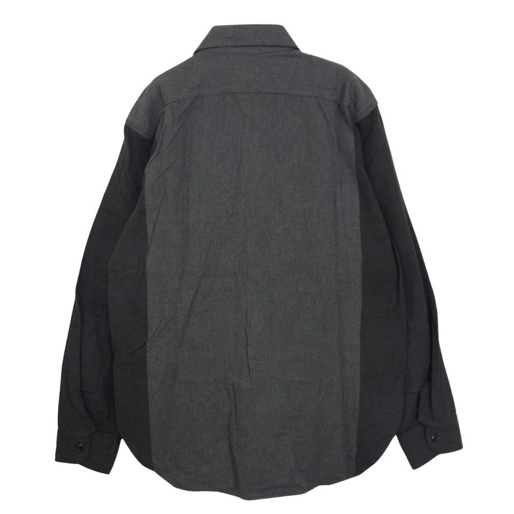 Engineered Garments エンジニアードガーメンツ Work Shirts grey big Herringbone Stripe 山ポケット ヘリンボーン ストライプ ワーク シャツ グレー系 XS【中古】