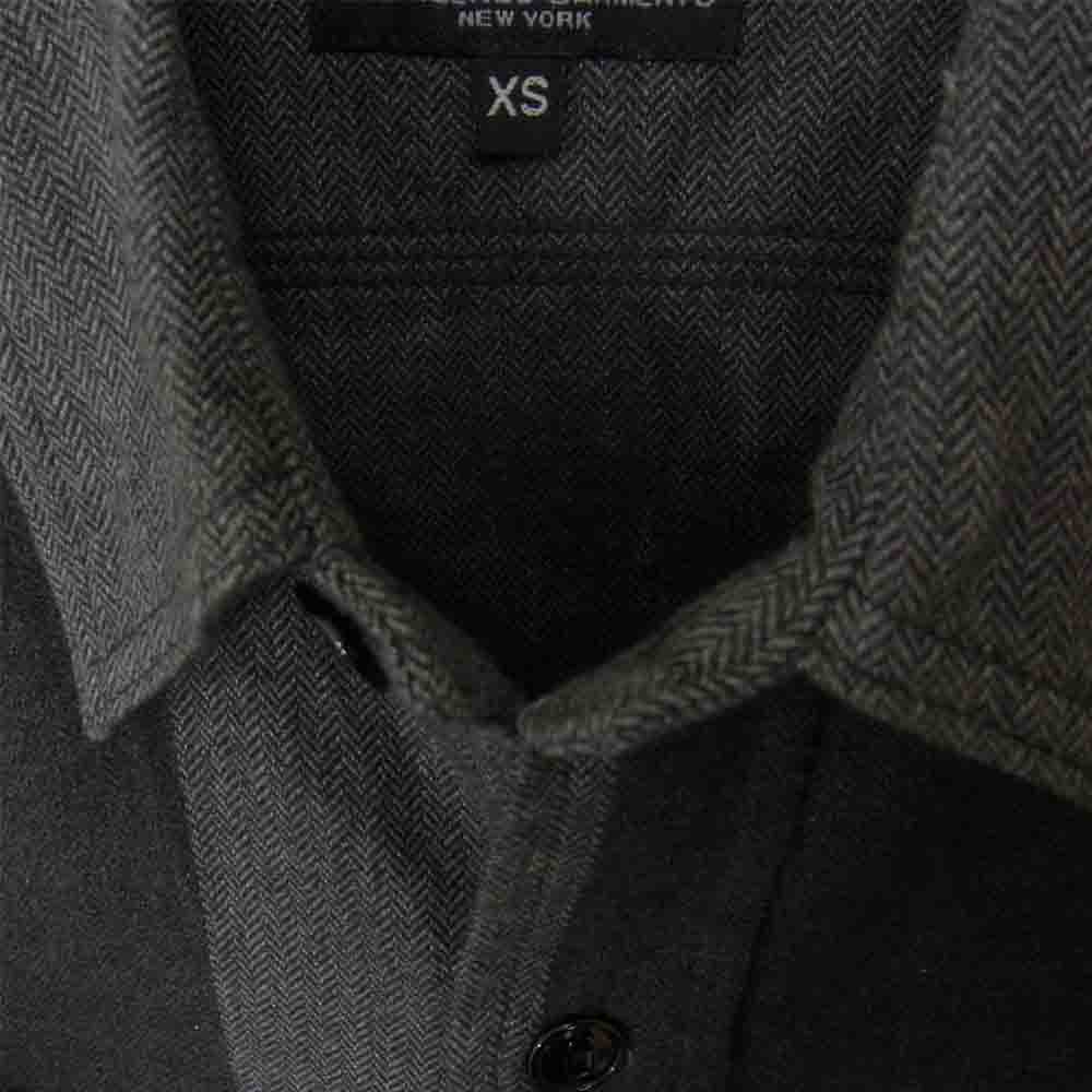 Engineered Garments エンジニアードガーメンツ Work Shirts grey big Herringbone Stripe 山ポケット ヘリンボーン ストライプ ワーク シャツ グレー系 XS【中古】
