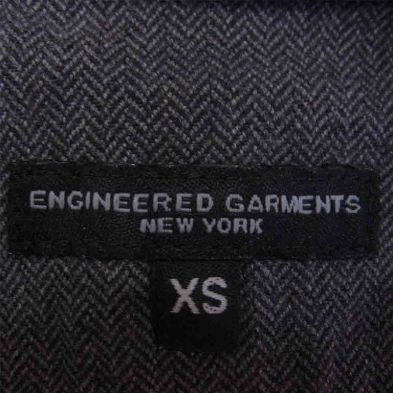 Engineered Garments エンジニアードガーメンツ Work Shirts grey big Herringbone Stripe 山ポケット ヘリンボーン ストライプ ワーク シャツ グレー系 XS【中古】