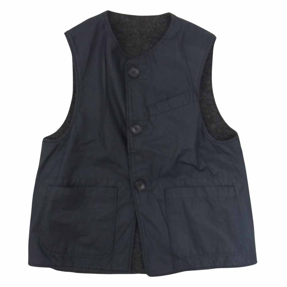 Engineered Garments エンジニアードガーメンツ Over Vest コットンリネン ウール リバーシブル オーバー ベスト グレー系 S【中古】