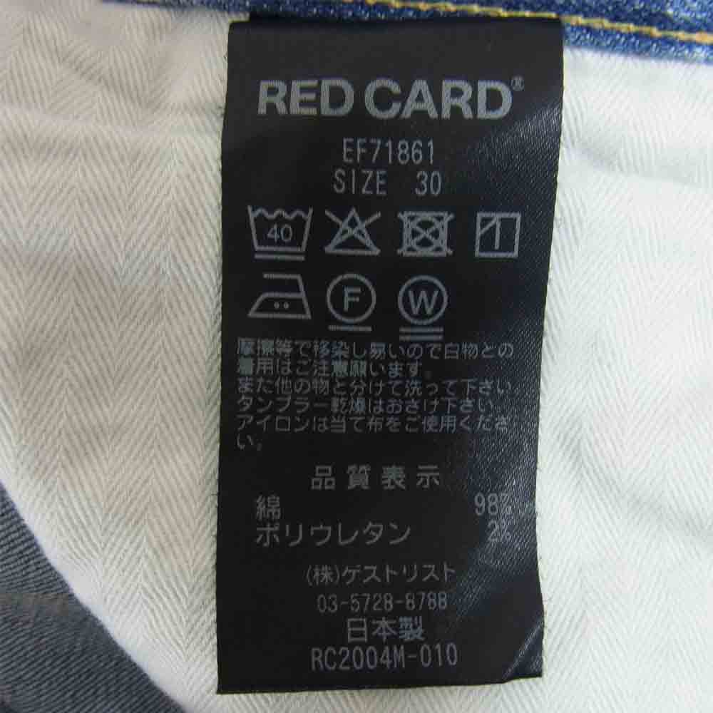 レッド カード 71861 Rhythm リズム スリム テーパ－ド デニムパンツ インディゴブルー系 30【中古】
