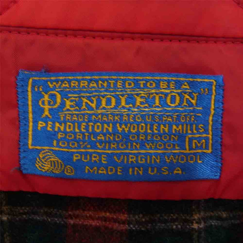 PENDLETON ペンドルトン 70s USA型 チェック柄 ウールシャツ レッド系 M【中古】