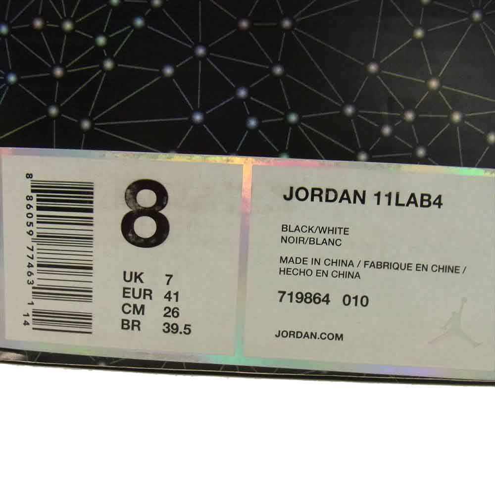 NIKE AIR JORDAN ナイキ ジョーダン 719864-010 11 LAB 4 パテント レザー スニーカー ブラック系 26cm【中古】