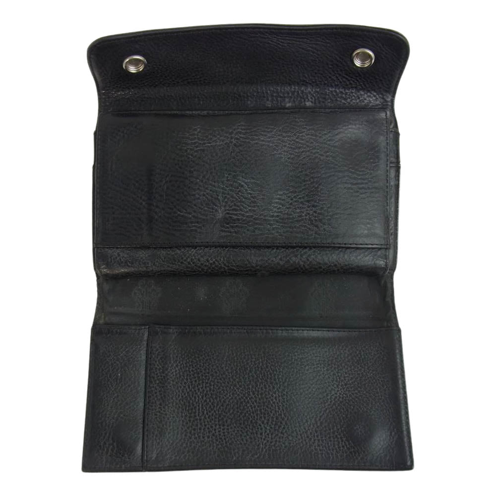 CHROME HEARTS クロムハーツ（原本無） WAVE WALLET ウェーブウォレット クロスボール ボタン ブラック系【中古】