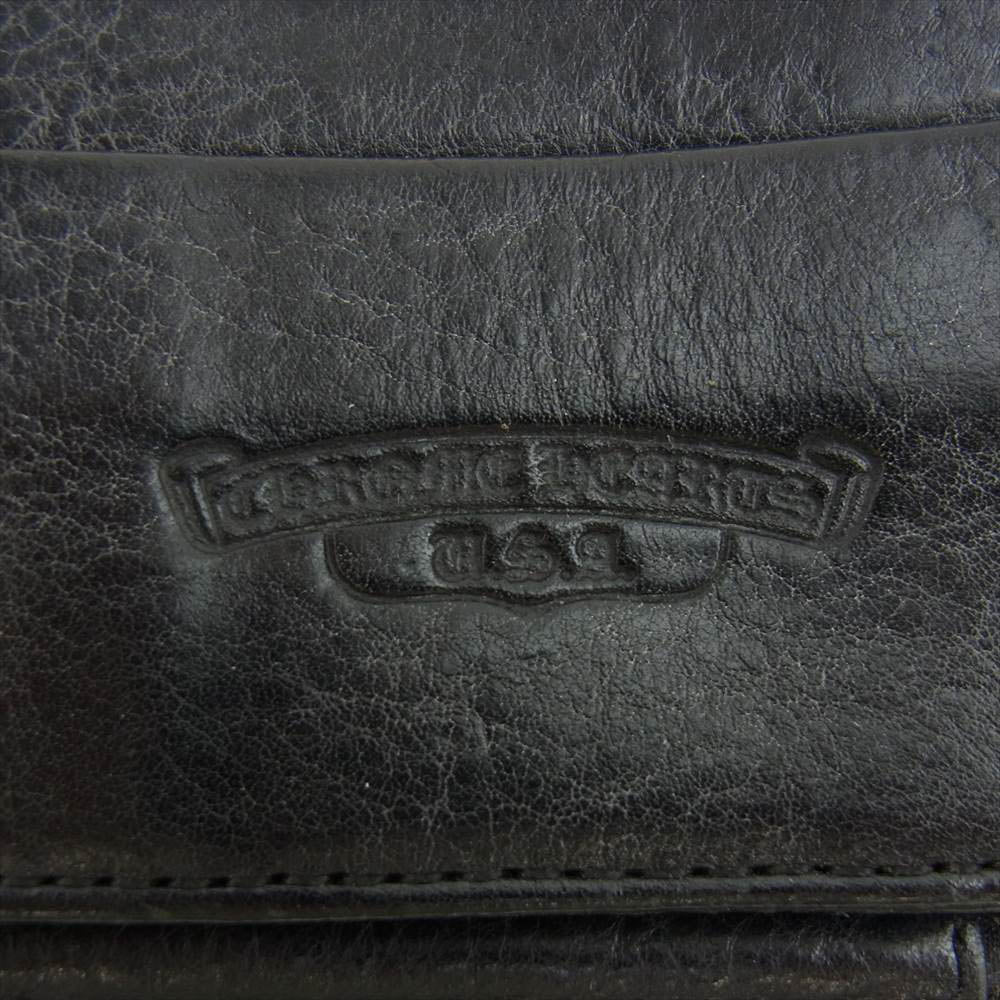 CHROME HEARTS クロムハーツ（原本無） WAVE WALLET ウェーブウォレット クロスボール ボタン ブラック系【中古】