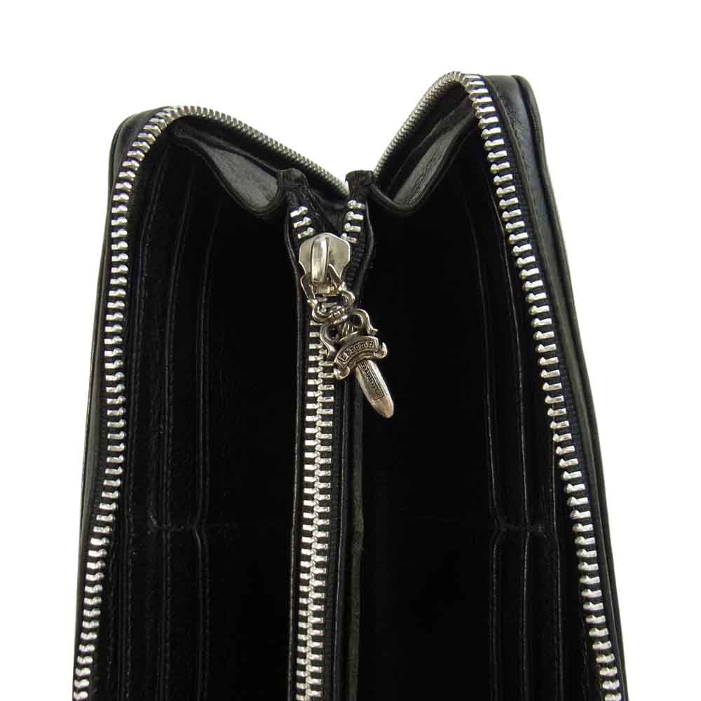 CHROME HEARTS クロムハーツ（原本無） REC F ZIP ジップ プレーン ウォレット ブラック系【中古】