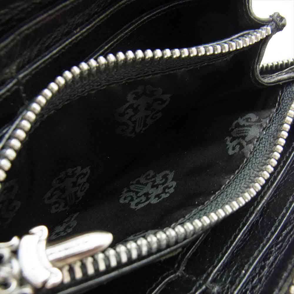 CHROME HEARTS クロムハーツ（原本無） REC F ZIP ジップ プレーン ウォレット ブラック系【中古】