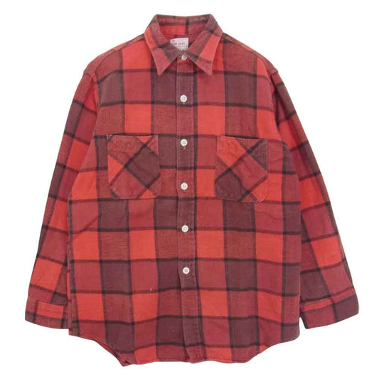 BIG MAC ビッグマック 70'S JC PENNEY ネル チェック シャツ レッド系 M【中古】