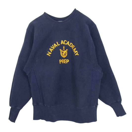 Champion チャンピオン 青単タグ リバースウィーブ USNA NAVAL ACADEMY カレッジ スウェット ネイビー系 M【中古】