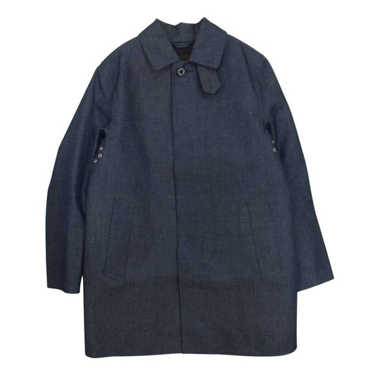 Mackintosh マッキントッシュ 英国製 DUNKELD デニム ダンケルド ゴム引き ステンカラーコート ネイビー系 38【中古】