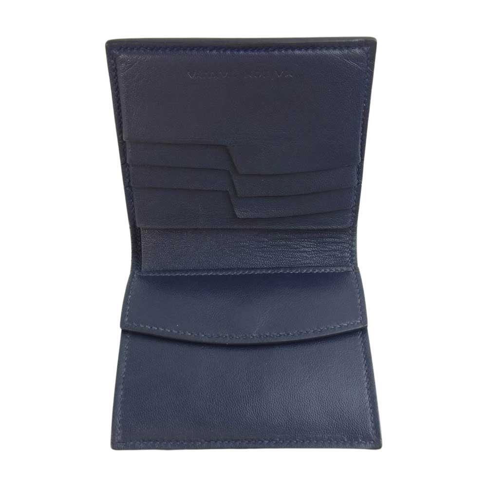 MAISON TAKUYA メゾンタクヤ CPWC2 GS11LM03 Compact Wallet w/ Coin Case German Shrunken Calf×Lamb シュランケンカーフ ラム コンパクトウォレット ネイビー系【新古品】【未使用】【中古】