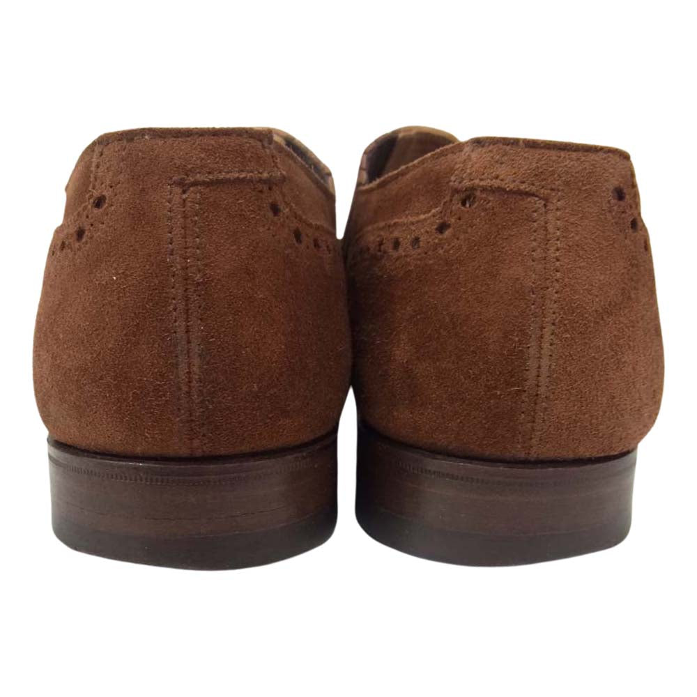 CROCKETT&JONES クロケットアンドジョーンズ CANNING スエード サイドエラスティック パンチドキャップトゥ シューズ ブラウン系 サイズ表記消【中古】