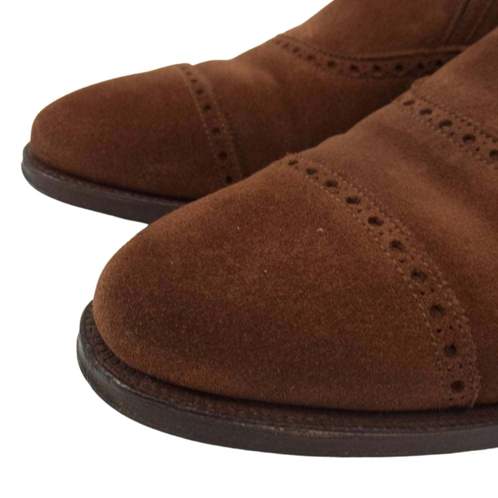 CROCKETT&JONES クロケットアンドジョーンズ CANNING スエード サイドエラスティック パンチドキャップトゥ シューズ ブラウン系 サイズ表記消【中古】