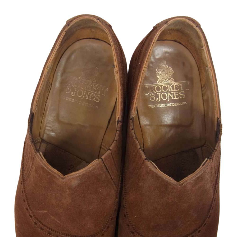 CROCKETT&JONES クロケットアンドジョーンズ CANNING スエード サイドエラスティック パンチドキャップトゥ シューズ ブラウン系 サイズ表記消【中古】